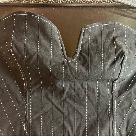 Zara Black Strapless Bodycon Dress Sweetheart Neckline - Picture 6 of 8